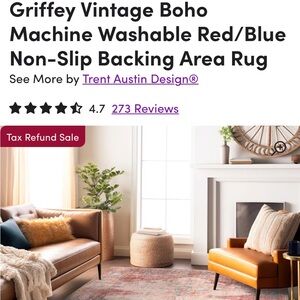 Trent Austin Design Red and Blue Vintage Boho Area Rug